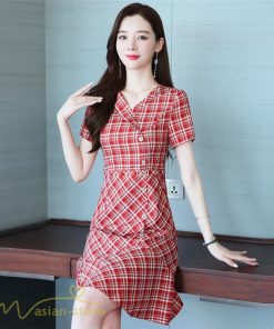 ミディアム | ワンピース チェック柄 レディース 膝丈 カジュアルワンピース Aライン フレア おしゃれ 上品 大きいサイズ きれいめ 夏服 上品 サマーワンピース エレガント
