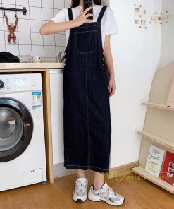 オーバーオール サロペット | レディース レディス ボトムス ジャンバースカート サロペット ロング丈 無地 20代30代40代 ワンピース デニムワンピース 体型カバー 2021 ゆったり ロング