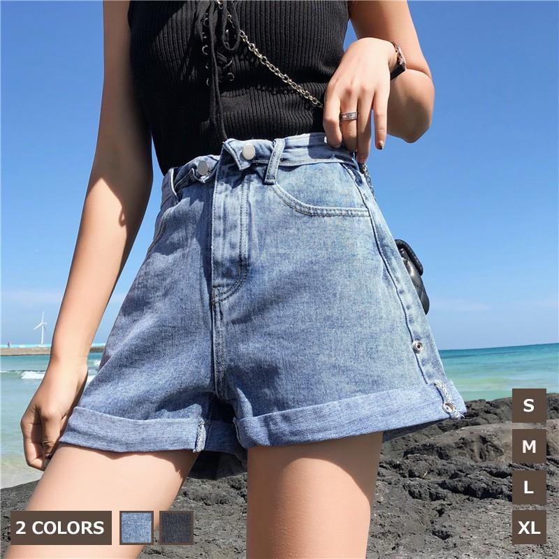 ジーンズ、デニム | デニムパンツ レディース ショートパンツ 無地 可愛い 女の子 20代30代 カジュアル ボトムス ズボン シンプル