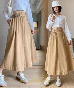 スカート | 綿秋 Aラインロングレディース 秋物 ボトムス 秋服 無地 体型カバー 30代通学通勤 40代50代 大人 おしゃれ感