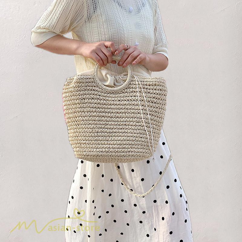 女性用バッグ | レディース バッグ かごバッグ ショルダーバッグ ストローバッグ 編み 小物 シンプル 軽量 大人 軽い 旅行 オシャレ 40代 可愛い 50代 30代