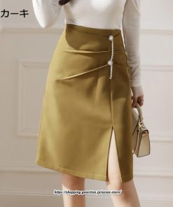 スカート | レディース ひざ丈 膝丈 オシャレ カジュアル Aライン スリット キレイめ 着痩せ 2022新作 通勤 通学 50代　秋冬コーデ 20代 30代 40代