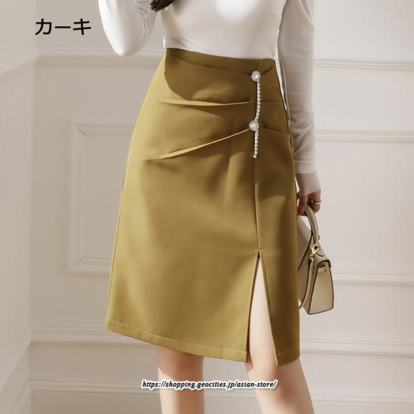 スカート | レディース ひざ丈 膝丈 オシャレ カジュアル Aライン スリット キレイめ 着痩せ 2022新作 通勤 通学 50代 秋冬コーデ 20代 30代 40代