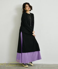 セットアップ | ワンピース 秋スカート レディース 秋物 ロングワンピース ロングスカート フリーサイズ 2点セット 着回し ウエストゴム 可愛い ゆったり 無地