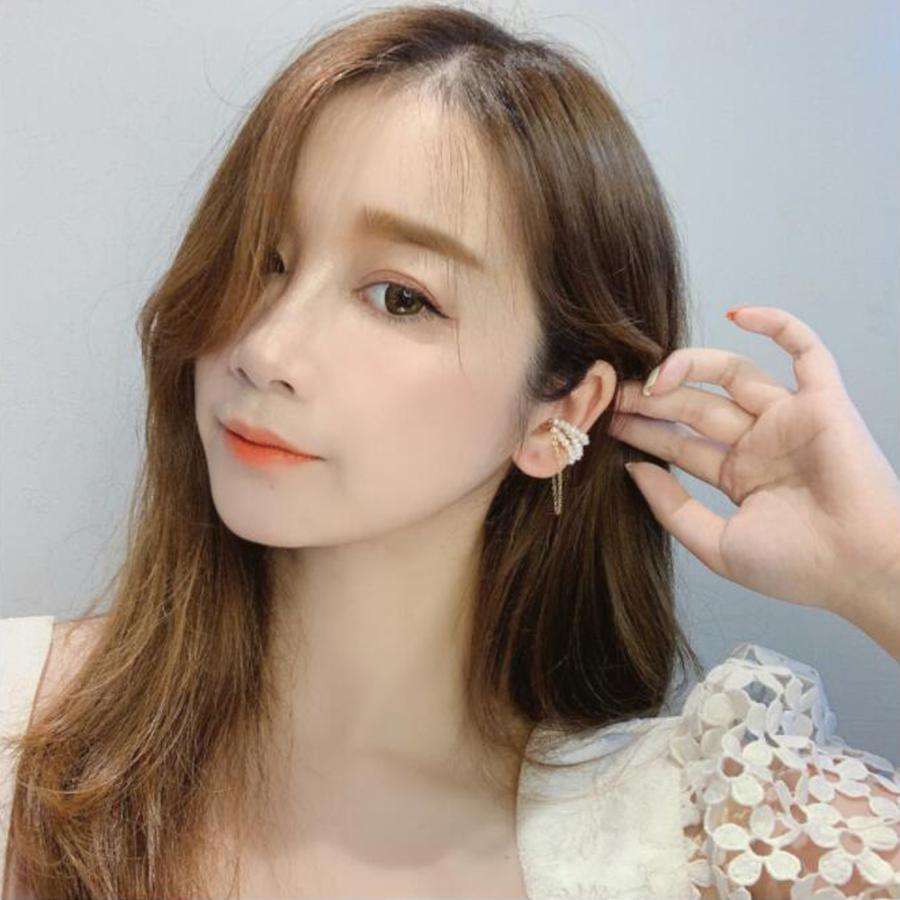 その他アクセサリー | フェイクパール イヤリング きれいめ レディース 韓国ファッション チェーン イヤーカフ キャッチ 片耳用 アクセサリー マグネット
