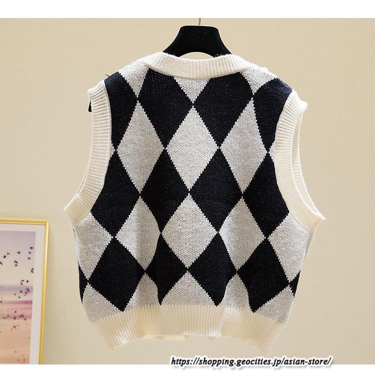 ベスト | ニットレディース トップス Vネック タンクトップ ノースリーブ 袖なし インナー ニット 重ね着風 レイヤード風 20代30代 セーター 女ニット