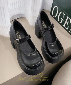 ローファー | パンプス ハイヒール レディース グランドトゥ 厚底 太ヒール スムース 美脚 ハロウィン 演出 可愛い 疲れない 韓国風 人気 歩きやすい 小柄