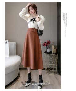 スカート | レディース ロングフレアAラインボトムス ラシャ 秋冬 暖か カジュアル お洒落 大人 可愛い 50代 30代 20代 着痩せ 40代