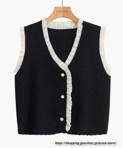 ベスト | ニットレディース トップス カーディガン 羽織り Vネック タンクトップ ノースリーブ 袖なし インナー ショート丈 20代30代 ニット セーター