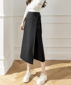 ロングスカート | ラップロングスカートスリット巻きスカート