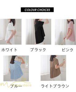 tシャツ・カットソー | Tシャツ レディース 春 夏 秋 Tシャツ 半袖 ブラウス かわいい プリーツTシャツ 無地 半袖 ゆったり 20代 きれいめ 40代 カットソー シンプル 韓国風 30代