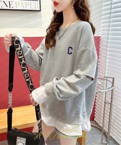 パーカー | トレーナー Tシャツ ロングT レディース 長袖 重ね着風 秋 冬 プルオーバー 可愛い オーバーサイズ ビッグシルエット 韓国ファッション 大きいサイズ