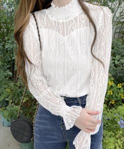 シャツ・ブラウス | レース ブラウス プチハイネック 重ね着