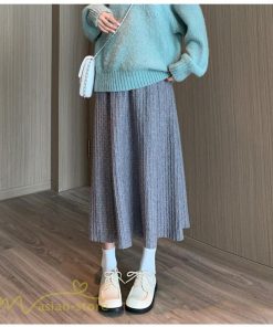 スカート | マタニティ秋 冬 コーデ マタニティウェア レディース Aライン ニット 2022新作 ゆったり カジュアル 大きいサイズ チェック ウエスト調整