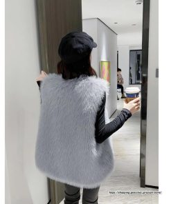 ベスト | ボリュームフェイクファーファー毛皮レディース 冬 フェイクファー 毛皮コート アウター ノースリーブ ふわふわ 秋冬 前開き ジレ