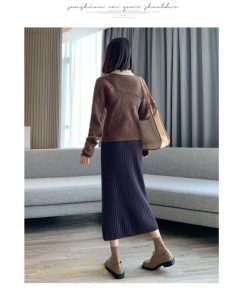 スカート | マタニティ秋 冬 レディース マタニティウェア 妊婦服 産前 産後 シンプル 無地 きれいめ リブニット ゆったり ハイウエスト ウエスト調整