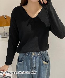 ニット・セーター | カットソー ニット レディース リブニット 長袖 秋冬 春 トップス スリム ストレッチ インナー 無地 長袖カットソー 長袖ニット 通学通勤 プルオーバー 着痩せ