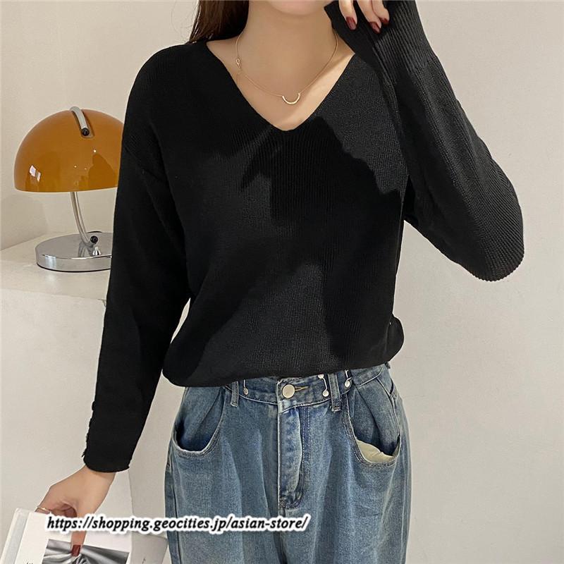 ニット・セーター | カットソー ニット レディース リブニット 長袖 秋冬 春 トップス スリム ストレッチ インナー 無地 長袖カットソー 長袖ニット 通学通勤 プルオーバー 着痩せ