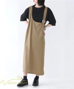 ノースリーブ | ノースリーブワンピース レディース 韓国風 無地 ワンピース ロングワンピース フリーサイズ カーキ ブラック 夏 お出かけ キャミワンピース 40代 30代 20代