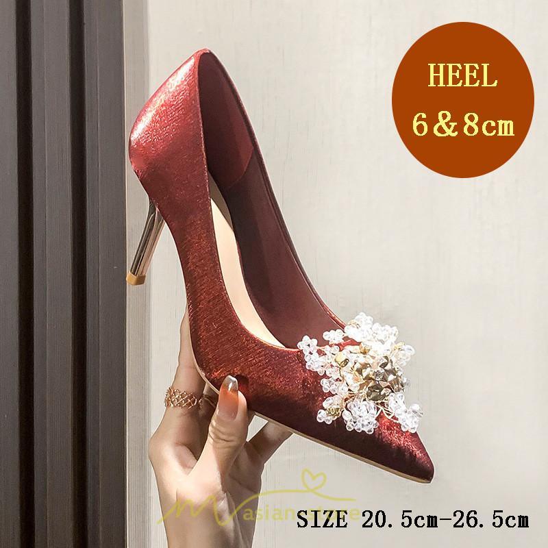 パンプス | 結婚式 ブライダルシューズ パーティーシューズ ハイヒール 赤 痛くない 大きいサイズ 小さいサイズ おしゃれ 疲れない レッド 美脚 ポインテッドトゥ