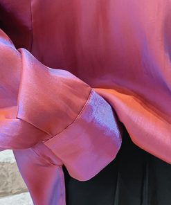 カーディガン | 光沢 サテン 春 レディース ブラウス ロングシャツ 夏 トップス 長袖 カラーシャツ レトロデザイン