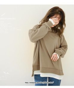 パーカー | スウエット トレーナー レディース トップス シャツ カジュアル 可愛い 春大活躍 レイヤードスタイル 長袖 大人 ボタンなし ゆったり 秋冬 防寒対策 送料無料