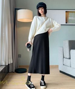 スカート | 妊婦服 マタニティシンプル 秋 冬 コーデ 着痩せ ニット妊婦 産前 産後 大きいサイズ ソフト ウエスト調整 お出かけ 秋 柔らか
