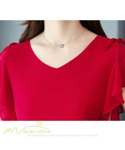 ミディアム | ミディアムワンピース レディース 着痩せ 半袖 大きいサイズ ワンピース Vネック 無地 エレガント 二次会 お呼ばれ きれいめ 40代 新作 20代 夏 膝丈 30代