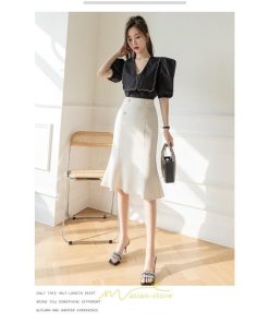 スカート | フリルひざ丈 膝丈 おしゃれ かわいい レディース ボトムス きれい ハイウエスト Aライン 上品 エレガント OL 通勤 レトロ デート オフィス