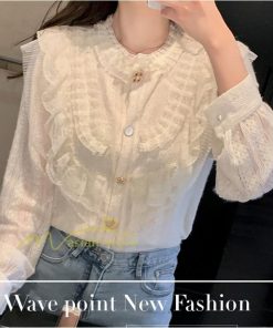 シャツ・ブラウス | ブラウス レディース きれいめ 春秋 40代 30代 長袖 カジュアルブラウス 可愛い おしゃれ 韓国風 通勤 着回し お出かけ エレガント 着痩せ 上品 レースシャツ