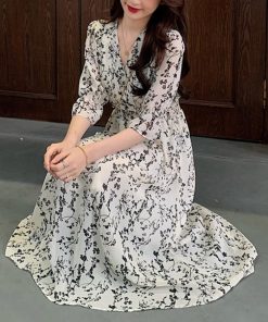 ワンピース | 花柄 フレアワンピース春夏カシュクール風