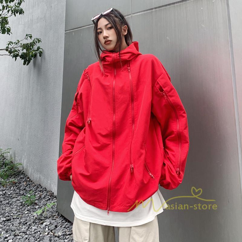 コート・ジャケット | マウンテンパーカー レディース アウター パーカー ジャケット メンズ 男女兼用 ブルゾン カジュアル 大きいサイズ Oversize 羽織り 防風 無地 ゆったり