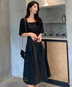 ミディアム | ワンピース レディース 春 夏 半袖 サマーワンピース 着痩せ 無地 カジュアル 大きいサイズ 上品 Aラインワンピース 大人 韓国風 通学 シフォン お出かけ 通勤