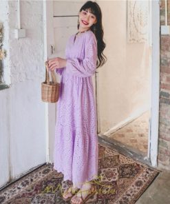 マキシ | ワンピース レディース 夏 秋 ロング丈 長袖 パーティー 大人 レース エレガント きれいめ 大人 おしゃれ お呼ばれ 可愛い お出かけ 日常デート 通勤 オフィス