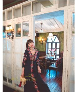 マキシ | ワンピース レディース 40代 春秋 キレイめ マキシ丈ワンピース 綿麻 リネンワンピ Vネック 刺繍 リボン付き アウター カジュアル 着痩せ ルームウェア デート