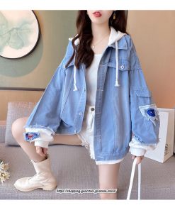 コート・ジャケット | デニムジャケット Gジャン レディース フード付き トップス アウター アウトドア 無地 シンプル ジージャン 秋冬 通勤 春 送料無料 細身 着痩せ 秋