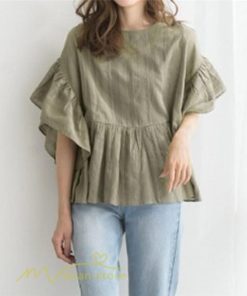 シャツ・ブラウス | シャツ ブラウス レディース きれいめ 春秋 40代 30代 韓国風 フレア 通勤 女性 服装 スーツ 大人 無地 着痩せ オフィスカジュアル 半袖ブラウス 上品 春夏