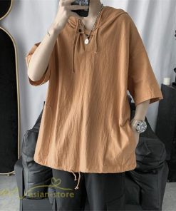 Tシャツ | トップス メンズ カットソー パーカー フード付き カジュアル 無地 7分丈 ゆったり 大きいサイズ 20代 30代 夏新作 ルームウェア 体型カバー シンプル