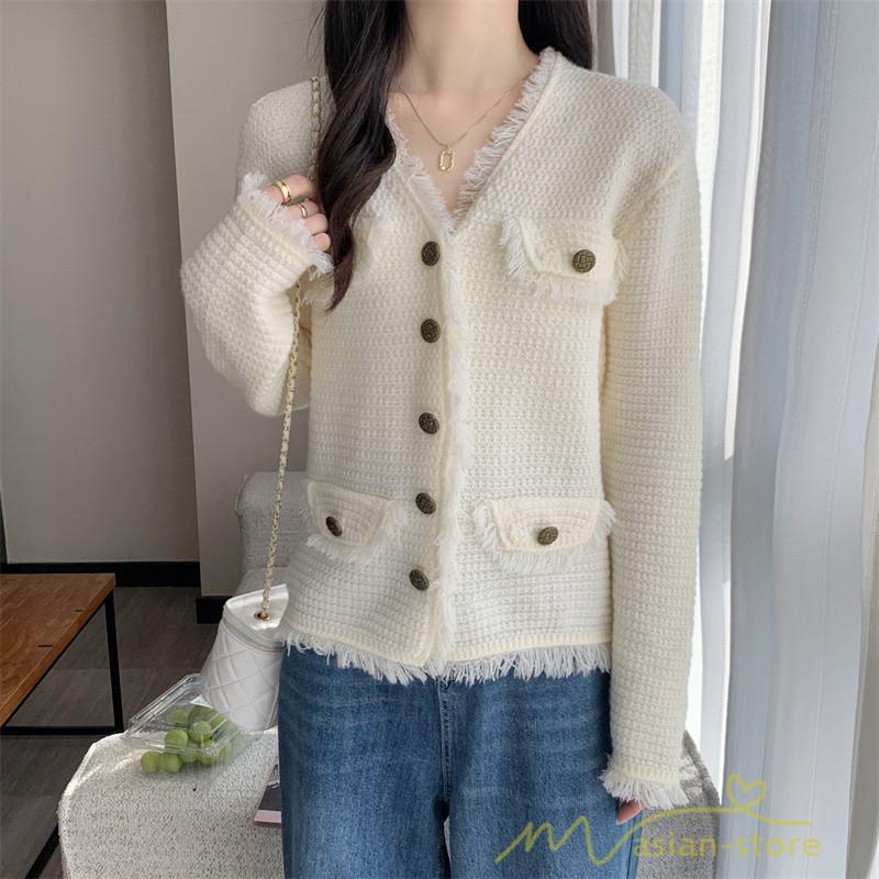 カーディガン | 2022秋冬ニットアウター レディース ニットニット セーター 長袖 羽織り フロントボタン 可愛い トップス 20代40代 通学通勤