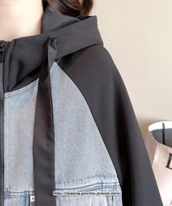 コート・ジャケット | フード付きデニムジャケット デニムジャケット レディース フード付き デニム ジャケット 送料無料 切り替え おしゃれ カジュアル 2022 細身 着痩せ 秋 冬 通勤