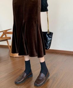 ロングスカート | マーメイドスカート ベルベット 韓国風