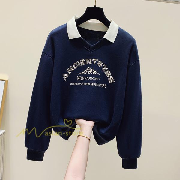 パーカー | トレーナー レディース レイヤード風 ピリンと 可愛い 長袖トレーナー スウェット 着痩せ 長袖 カジュアル 大きいサイズ コーデ 着回し 新作 トップス 秋冬