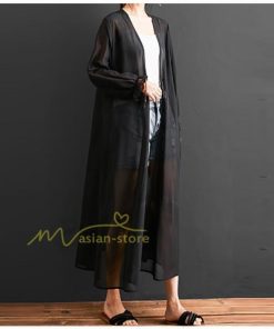 カーディガン | ロング 薄手 アウター 長袖 ロングきれいめ 紫外線対策 サマー ゆったり シフォン 韓国ファッション 20代30代40代50代 冷房対策