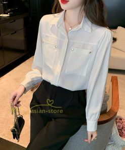 シャツ・ブラウス | トップス シャツ ブラウス レディース 長袖 オフィス ホワイト OL 制服 事務服 就活 リクルート 夏物 着痩せ カジュアル 韓国ファッション 20代30代40代50代