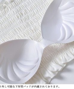 キャミソール | インナー ベアトップ レディース ストラップ付き チューブトップ トップス 韓国ファッション ストレッチ ギャザー飾り フリル