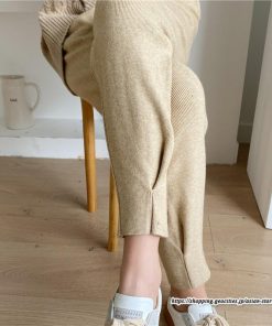 チノ・テーパード・ジョガー・スキニーパン | リブパンツ パンツ レディース ボトムス リブニット ニットパンツ ジョガーパンツ テーパードパンツ 長ズボン ウエストゴム 無地 ポケット 3色 秋冬 楽チン