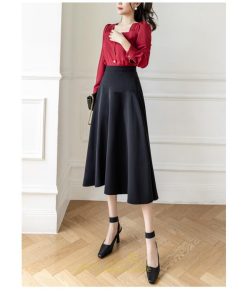 スカート | レディース ロング ミモレ フレアAライン ロング着痩せ 通勤 通学 オフィス OL オシャレ キレイめ カジュアル 20代30代40代50代