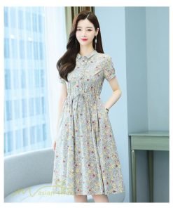 ミディアム | ワンピース レディース 花柄 サマーワンピース 半袖 シャツワンピース 夏 30代 40代 きれいめ プリント おしゃれ 膝丈 ミディアムワンピース 大きいサイズ
