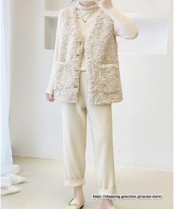 ベスト | ファーレディース 秋冬 アウター ジレ 羽織り 前開き ボタン カーディガン フェイクファー コーデ 袖なし ノーカラー ファーアウター 送料無料