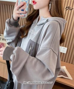 パーカー | トップス レディース 長袖 フード付き スウェット プルオーバー トレーナー 裏起毛 ゆったり 切り替え 大きいサイズ カジュアル 体型カバー